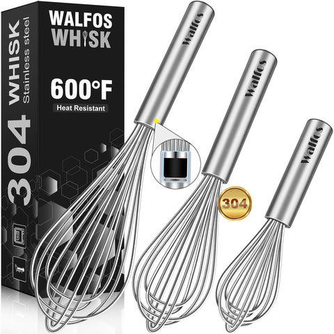 Batidor Walfos de 11 pulgadas en acero 304 para mezclas pesadas.