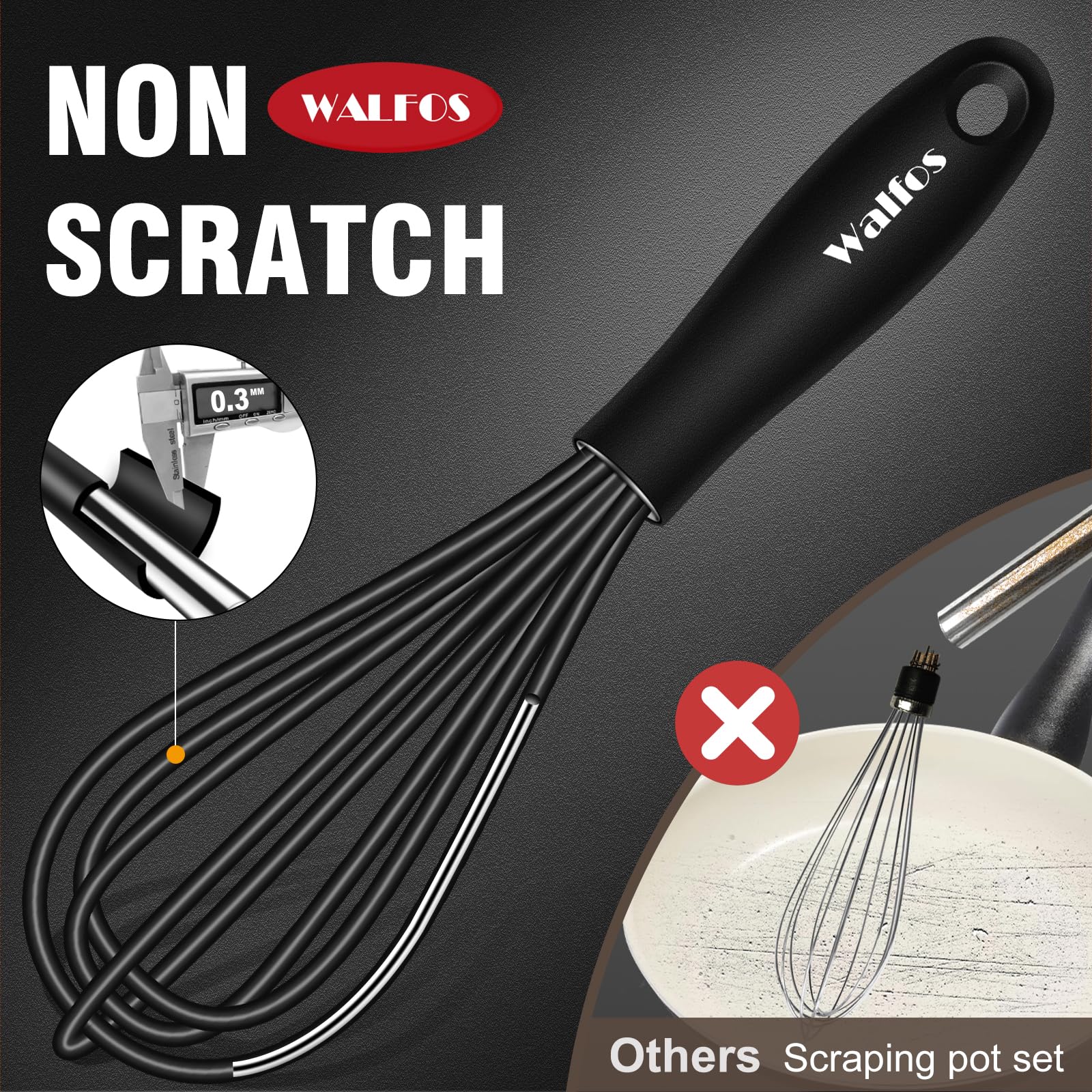 Walfos batidora mini 7pulgadas-17cm para mezclar porciones pequeñas de salsa.