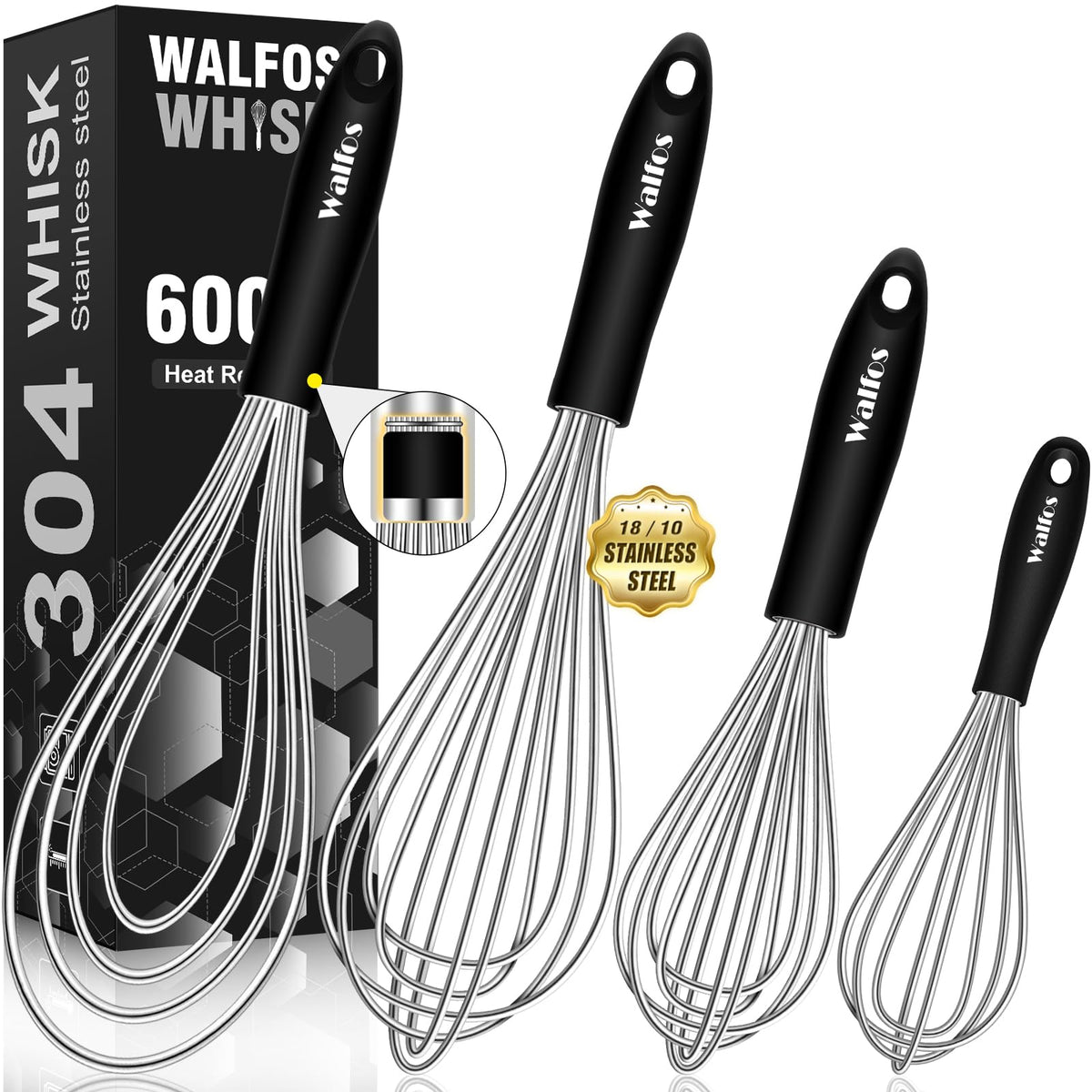 Batidor plano Walfos de 11 pulgadas, ideal para mezclar masas densas