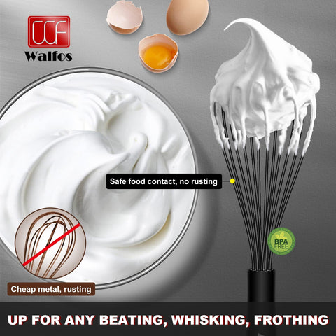 Walfos batidor silicona 11 pulgadas con puntas de acero para batir aeradamente