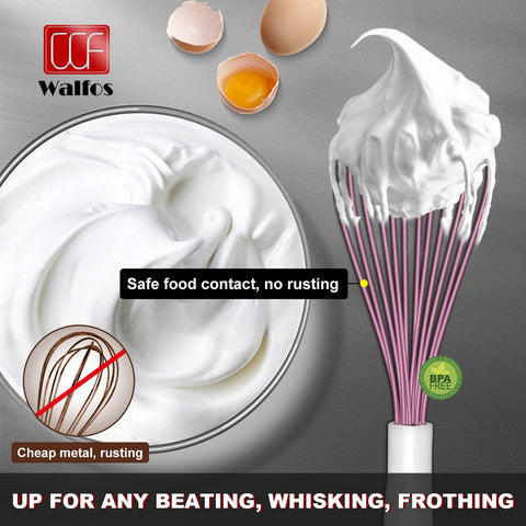 Batidor Walfos silicona rosa para alto rendimiento en la cocina