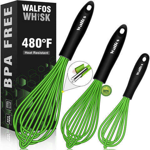 Walfos batidora de silicona para cocinar con agarre cómodo y sin rayar utensilios.