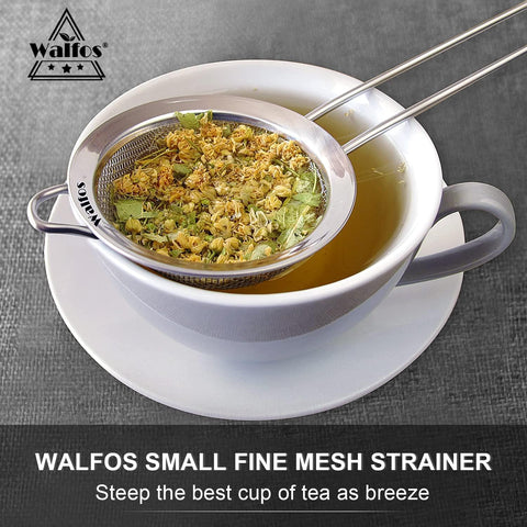 Walfos colador con mango resistente para verter con control