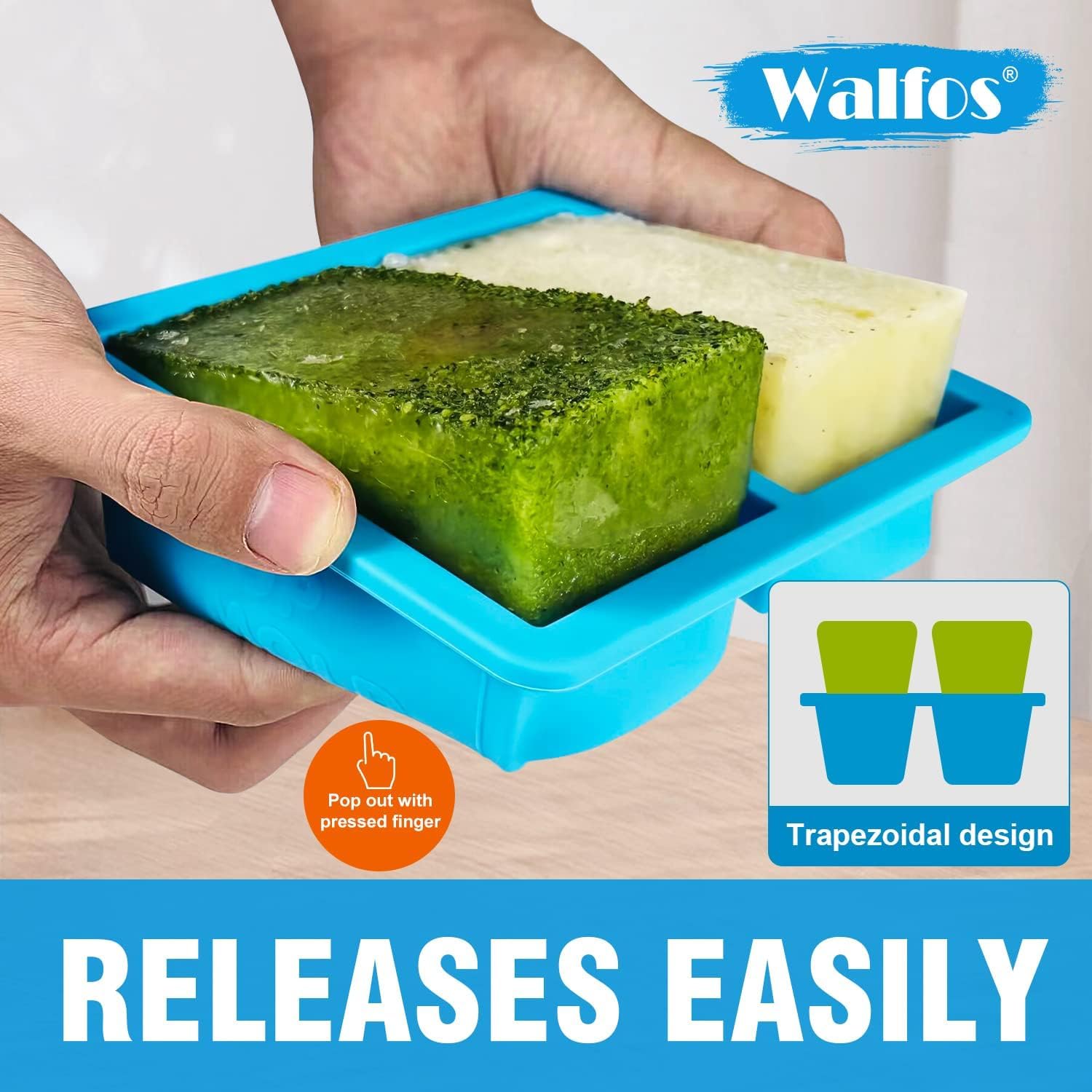 Conjunto de 4 bandejas Walfos con tapa para almacenamiento ordenado sin olores.