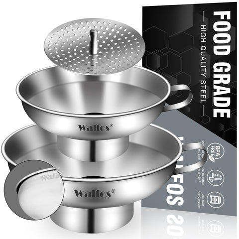 Walfos embudo 5,5 pulgadas acero inoxidable verter con precisión