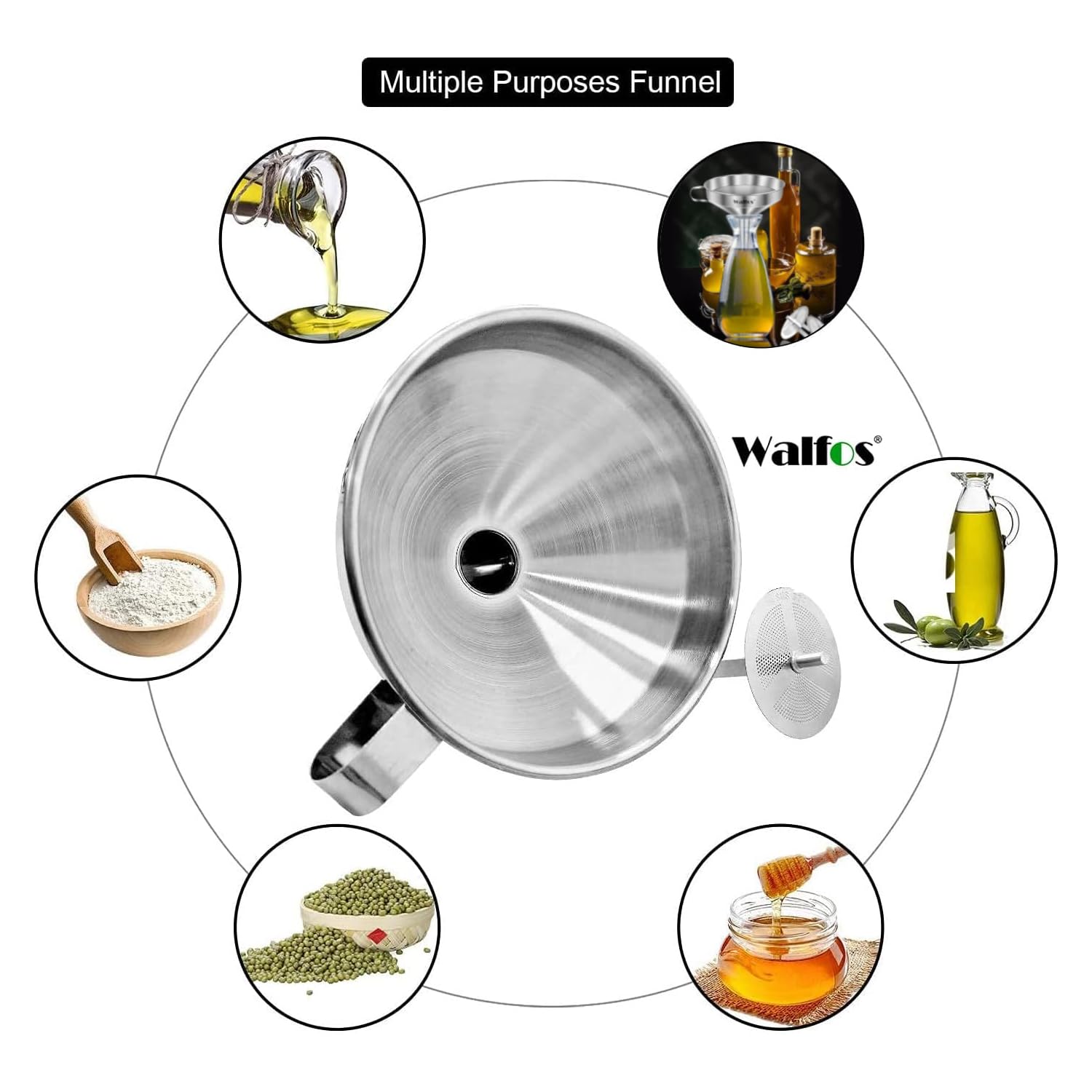 Walfos embudo apto para lavavajillas facilita la limpieza