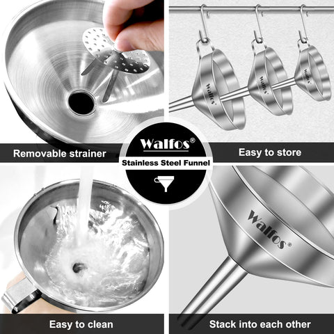 Walfos embudo multiuso ideal para aceites, salsas y polvos