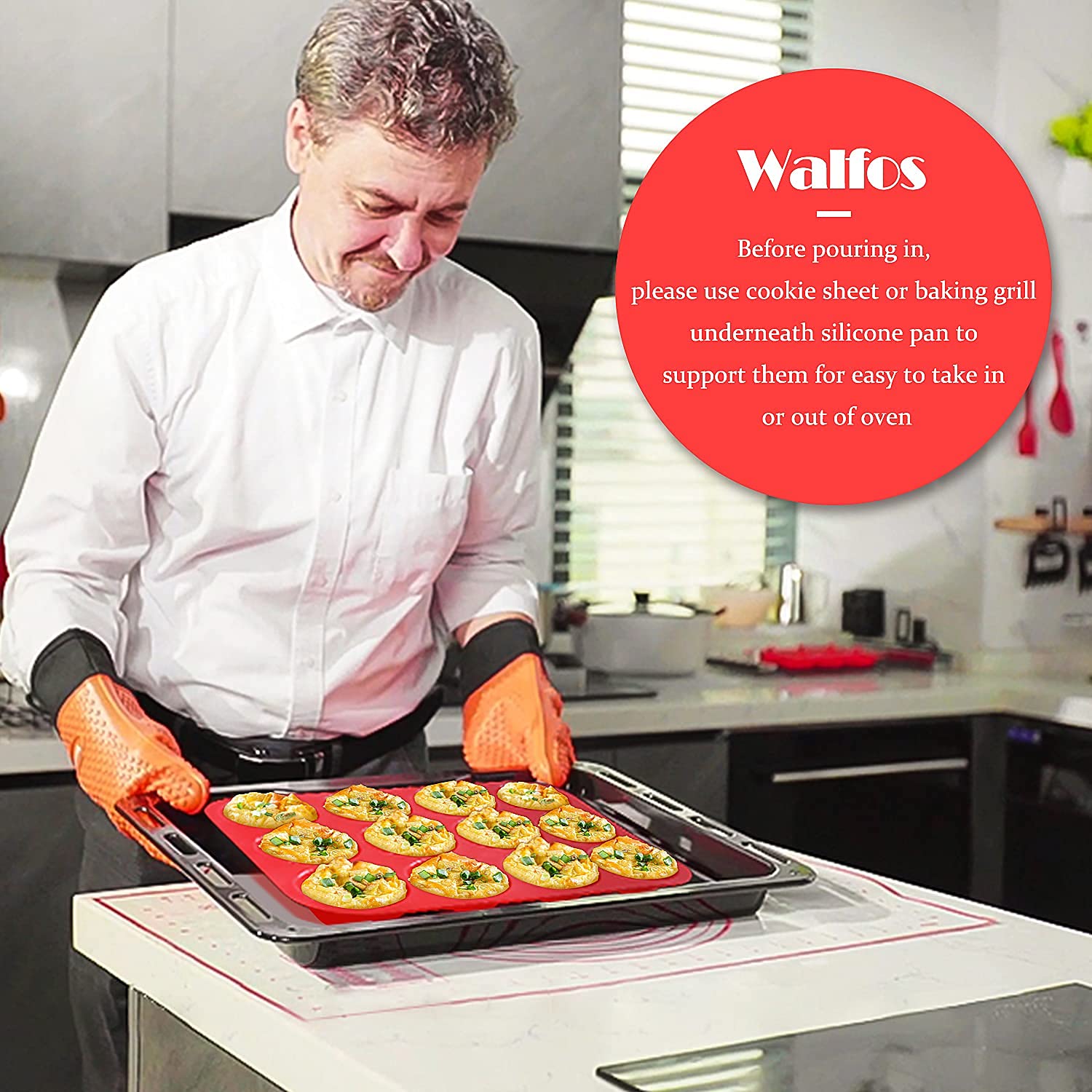 Juego de moldes Walfos versátiles para repostería casera.
