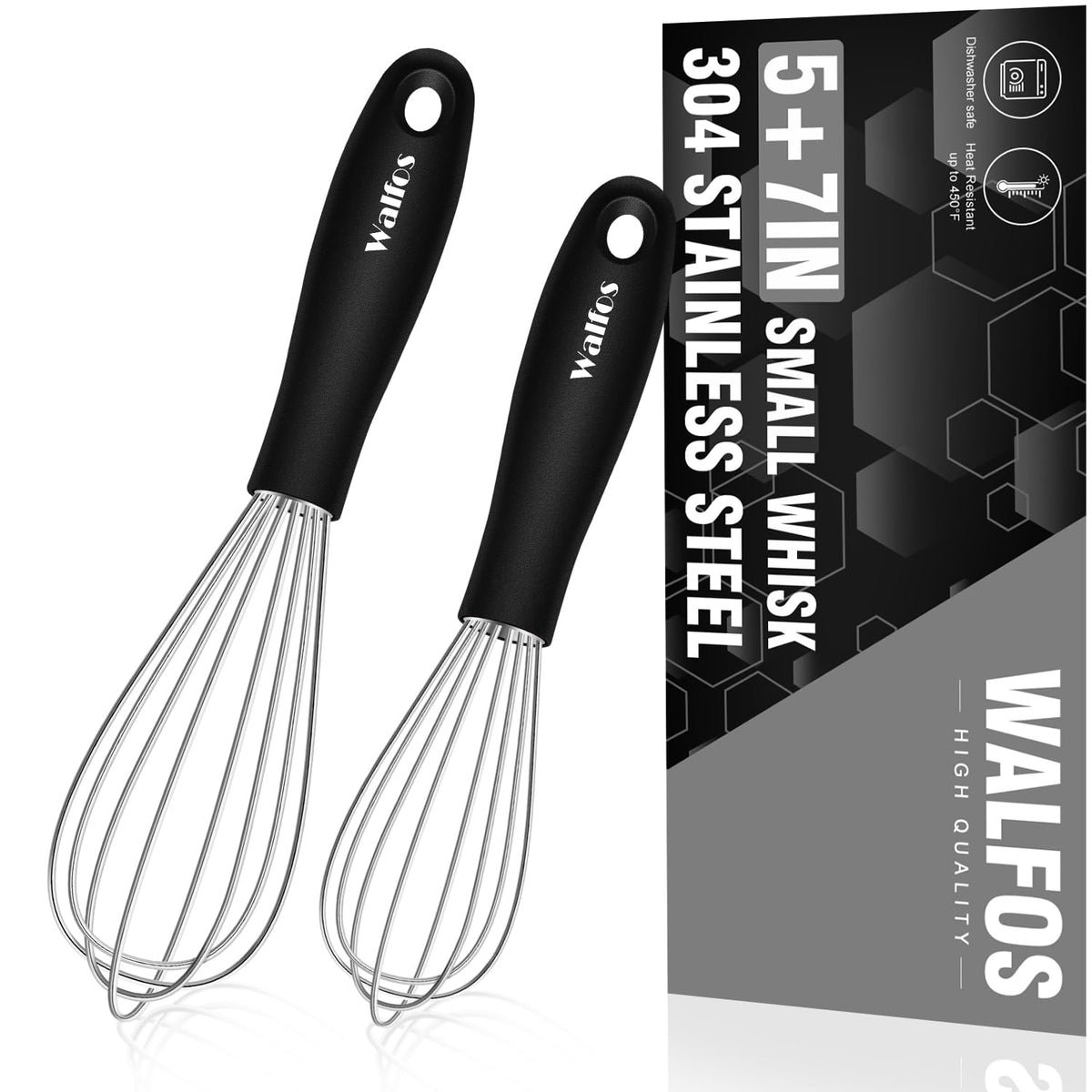 Walfos mini batidor para huevos, batido rápido y uniforme.