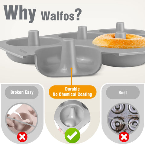 Walfos molde para donas, desmolde fácil gracias a antiadherente natural