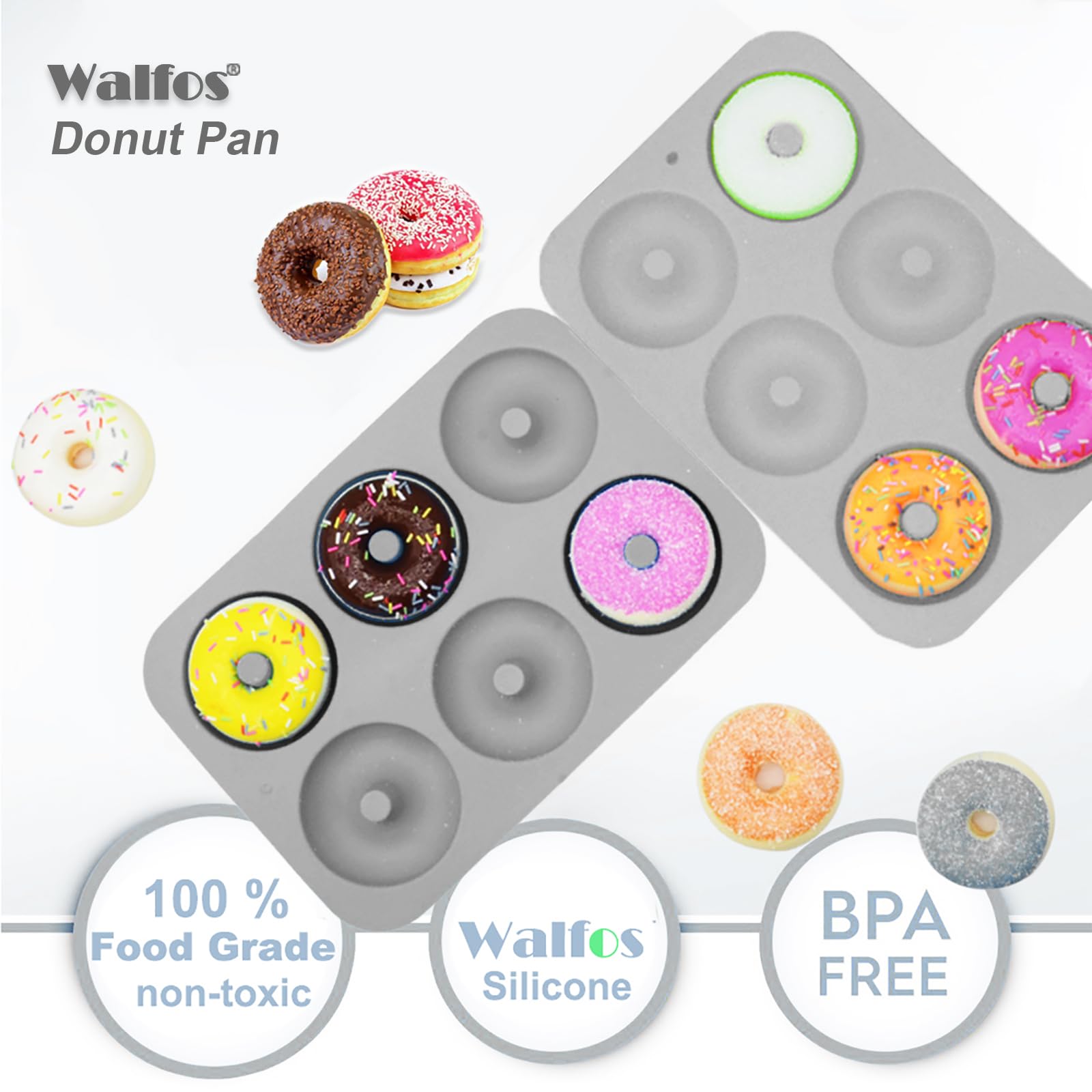Walfos molde para donas, amplio rango de temperatura para diversas recetas