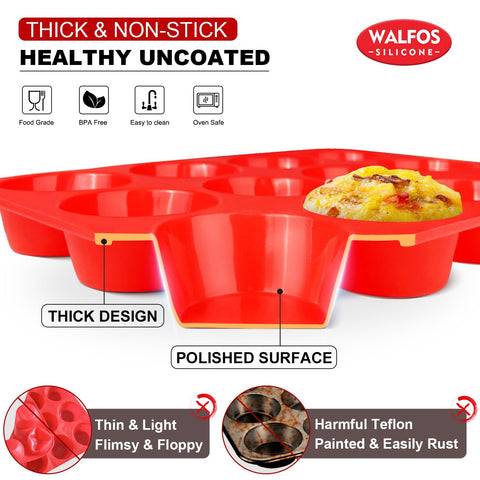 Molde Walfos antiadherente para muffins facilita desmoldar.