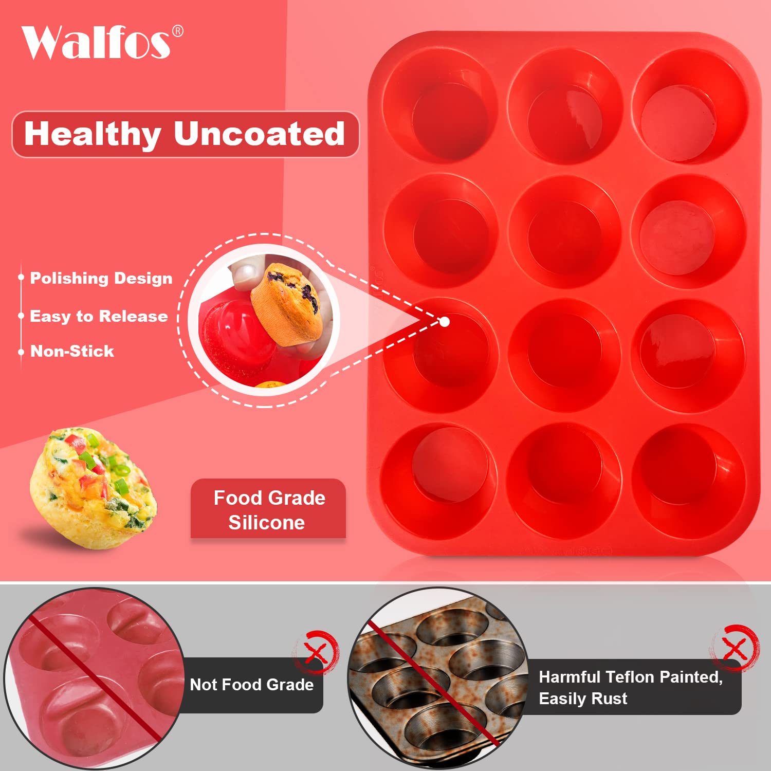 Conjunto de 2 piezas Walfos para horneados prácticos.