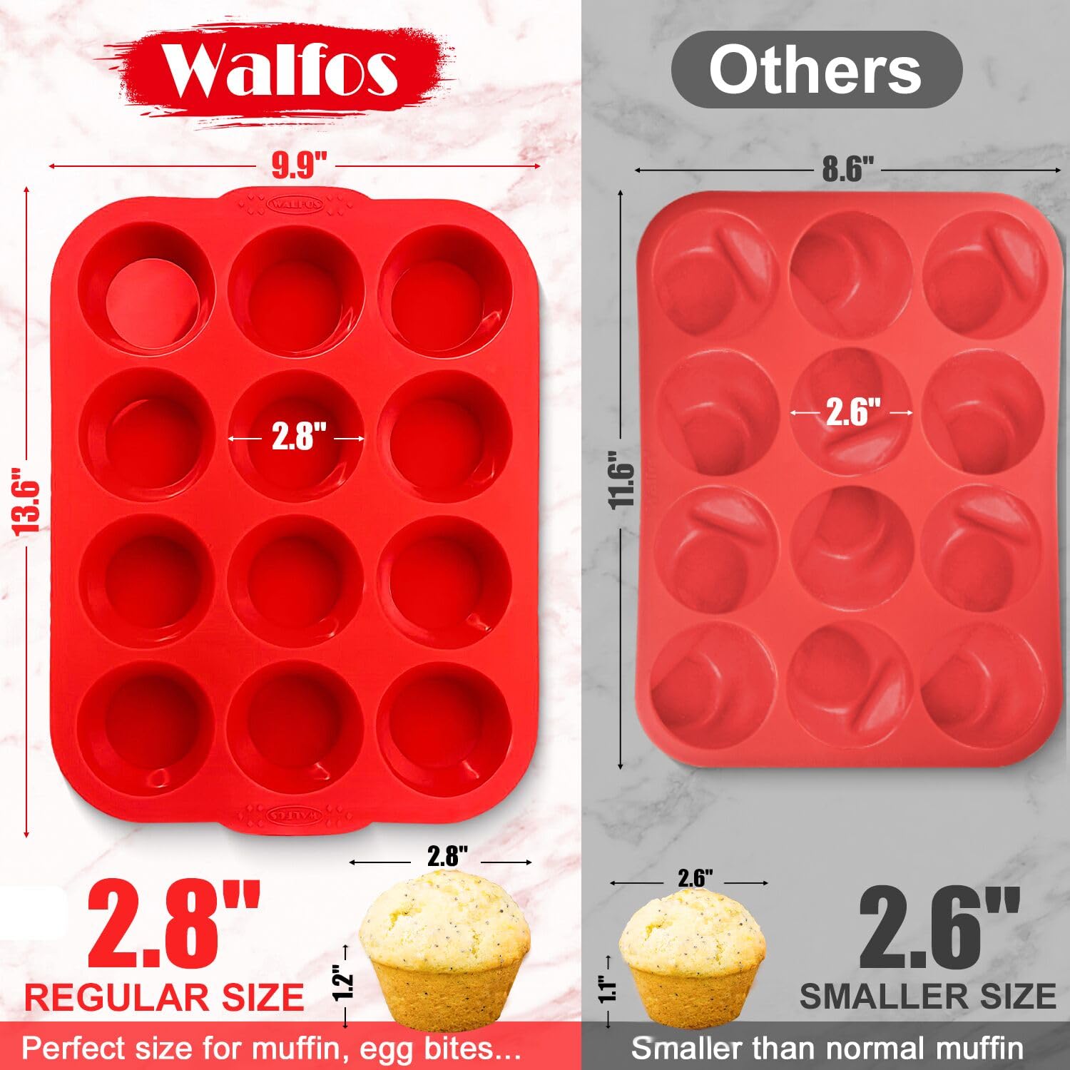Pan de 12 cavidades de Walfos para muffins, bocaditos y mini postres.
