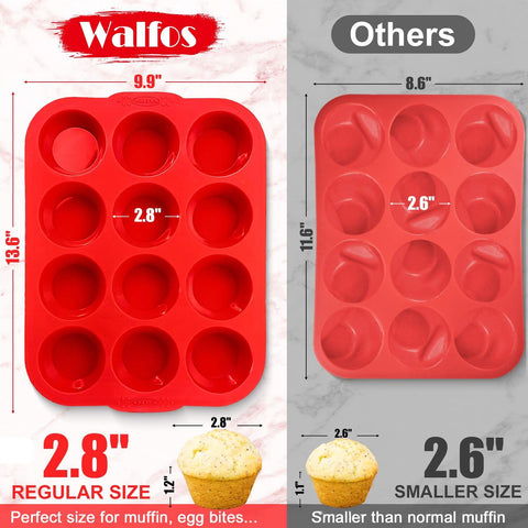 Pan de 12 cavidades de Walfos para muffins, bocaditos y mini postres.