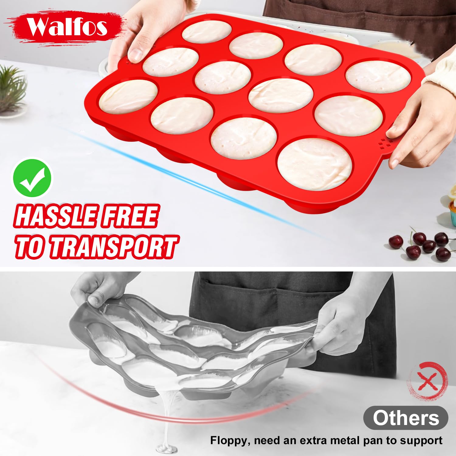 Silicona de alto calor de Walfos, seguro para horno hasta 232°C.