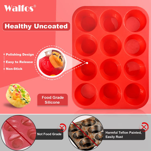 Moldes Walfos mini para cupcakes de 24 cavidades, porciones adecuadas.