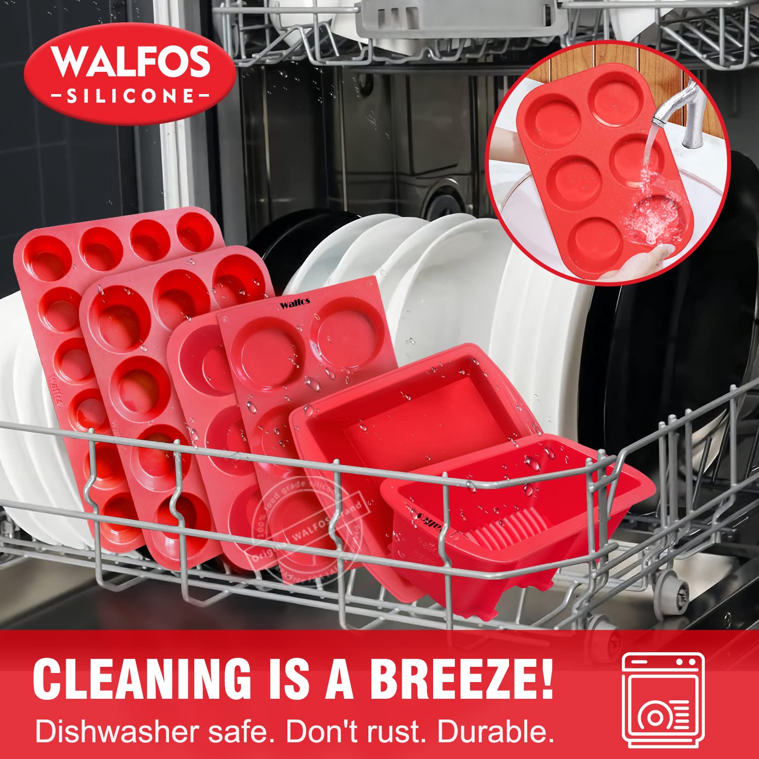 Walfos molde silicona con buena estabilidad para hornear.