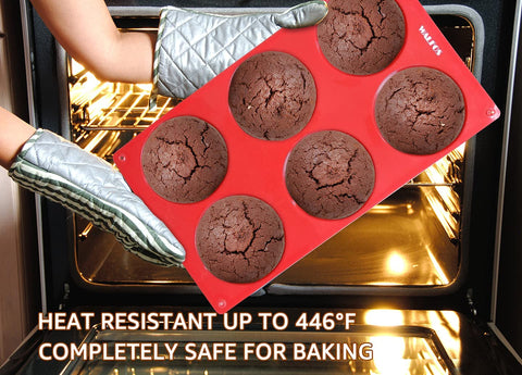 Moldes silicona Walfos para muffin top, diámetro de 3 pulgadas.