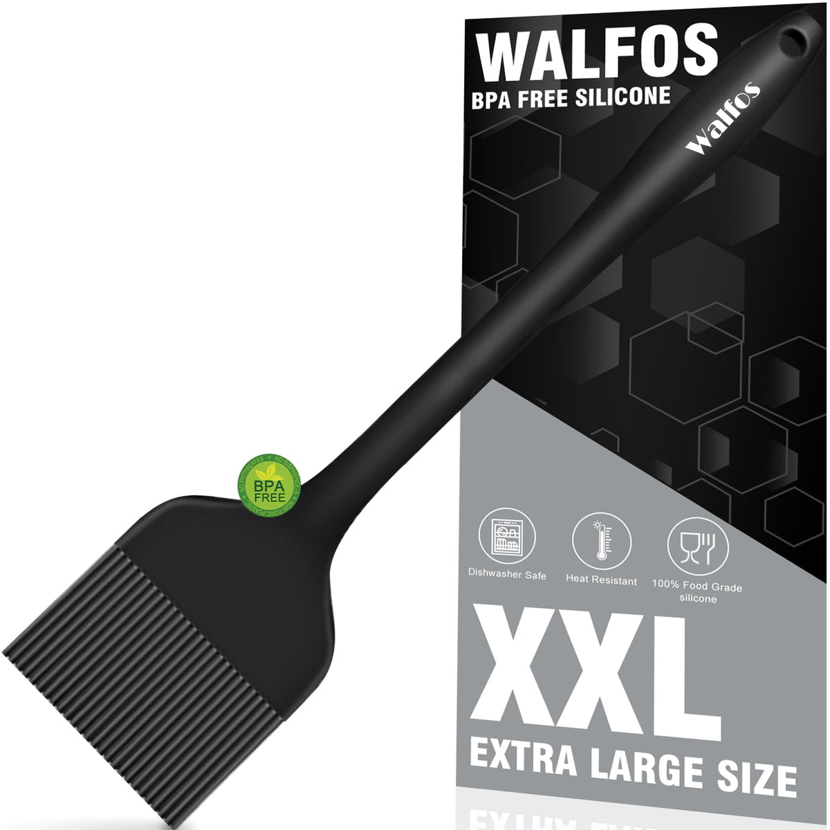 Pincel WALFOS de silicona grande para bañar carnes y marinadas, apto para lavavajillas.