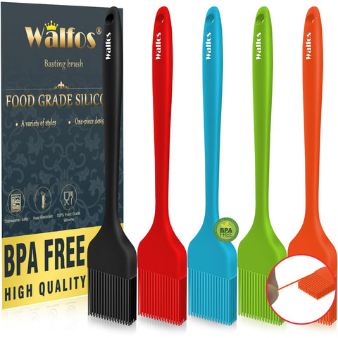 Pinceles Walfos de silicona, set de 5, para hornear y asar con precisión.