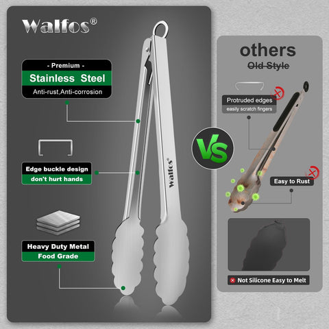 Walfos pinzas para carnes y pescados, voltear con control.
