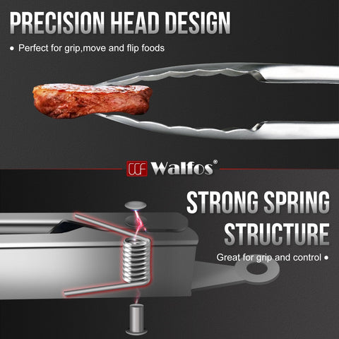 Pinzas Walfos para grill, perfectas para asar al aire libre.