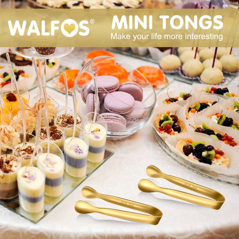 Pinzas doradas de Walfos para snacks y ensaladas en buffet.