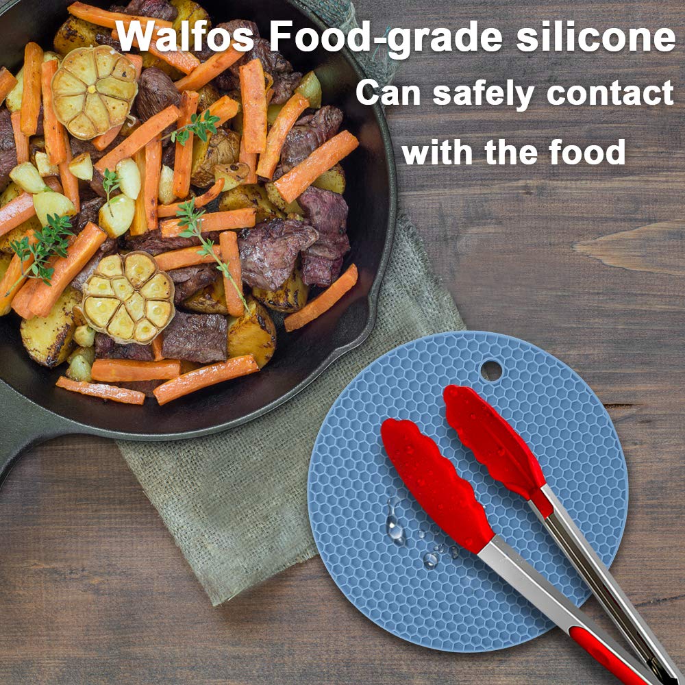 Protección de superficies con silicona Walfos, diseño antideslizante para estabilidad.