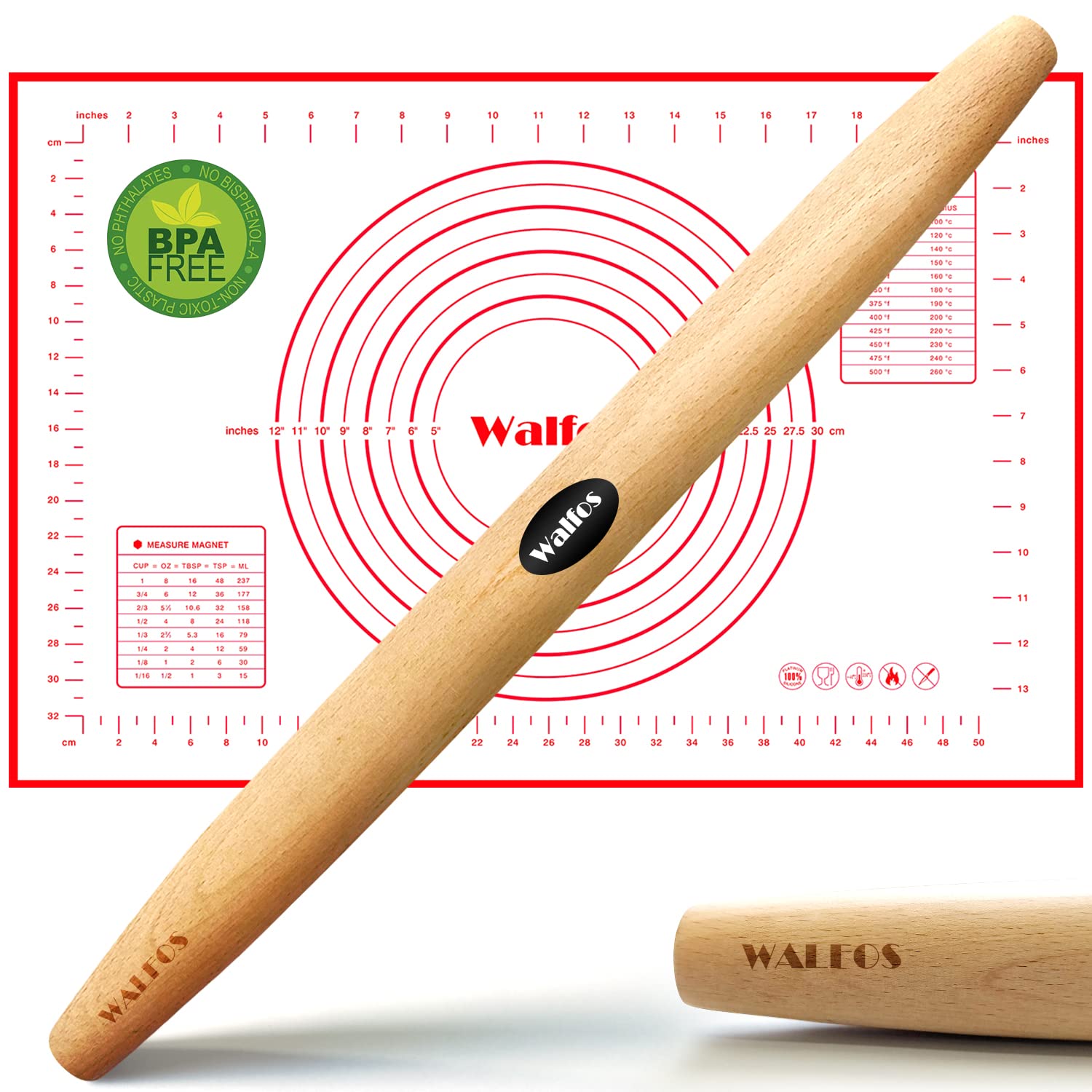 Rodillo Frances de Walfos para masa suave y control preciso.