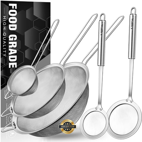 Colador de malla fina Walfos para filtrar y enjuagar ingredientes con facilidad.