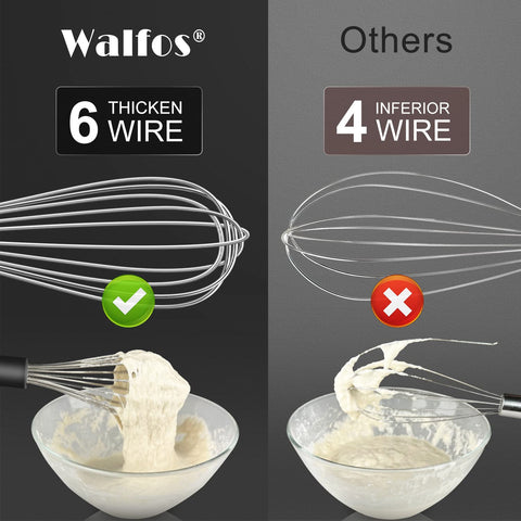 Walfos conjunto de tres batidores para diferentes recetas.