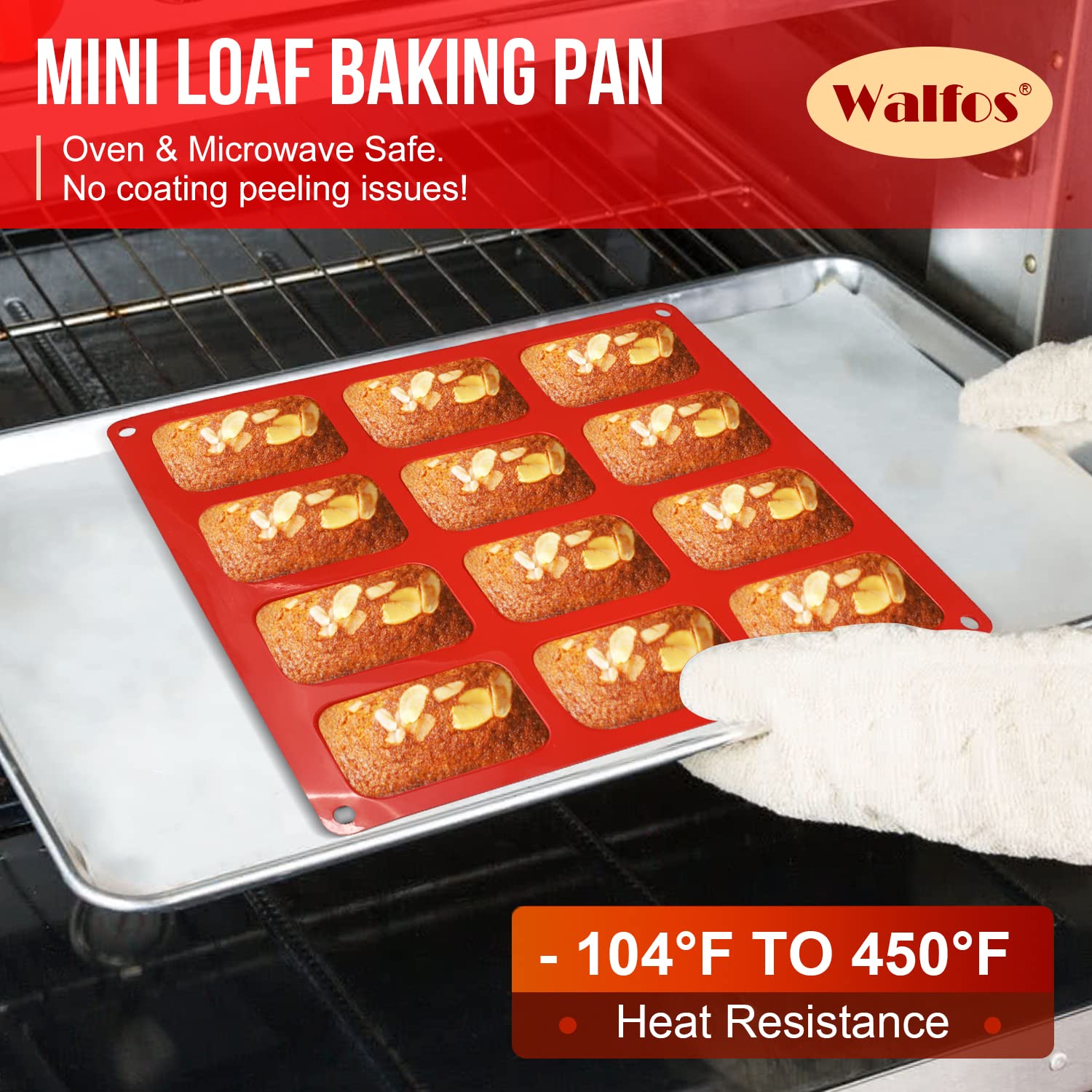 Uso multipropósito: pan, muffins, brownies con molde Walfos.