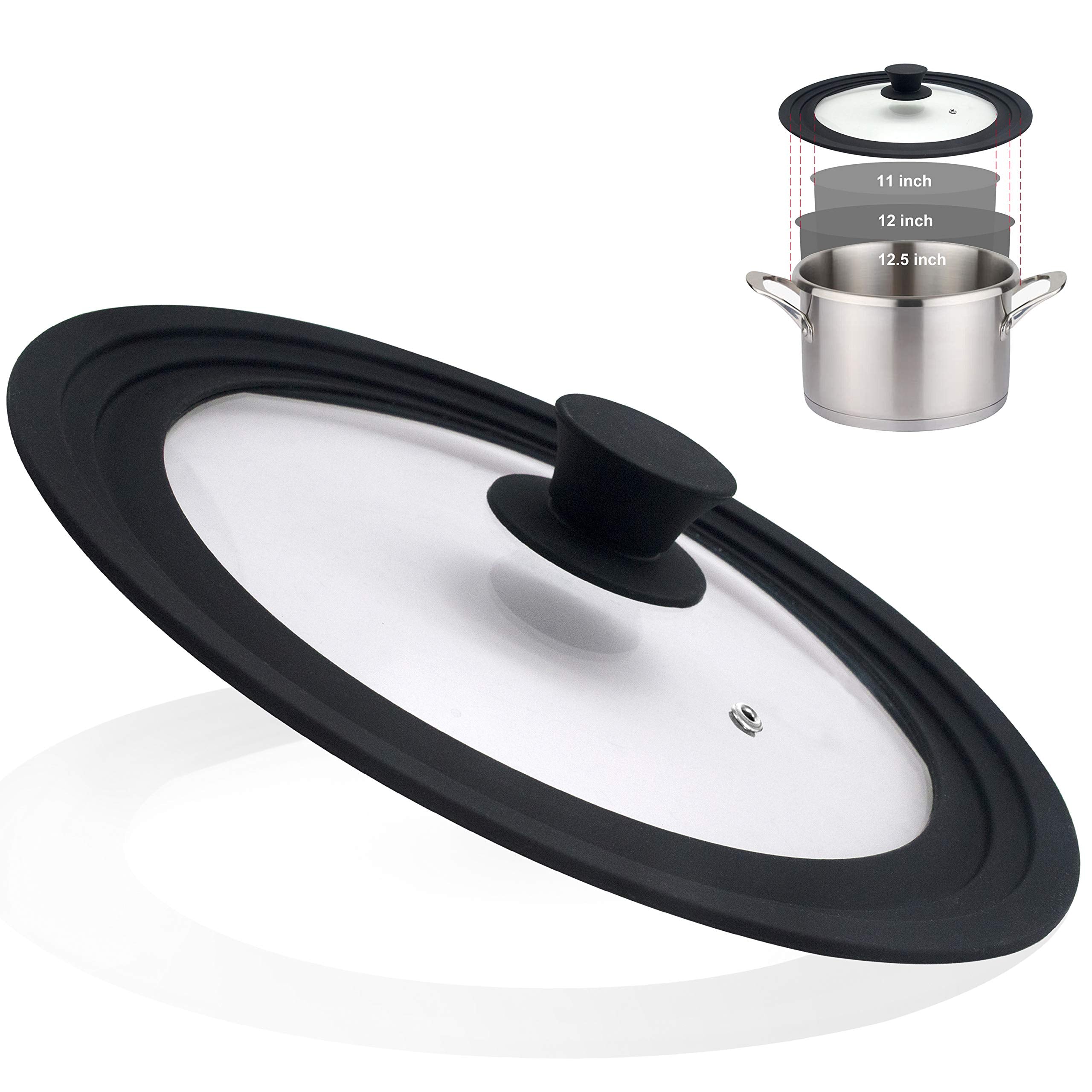 Tapa universal Walfos para ollas de 11 a 12,5 pulgadas, ideal para cocción continua y sabor conservado