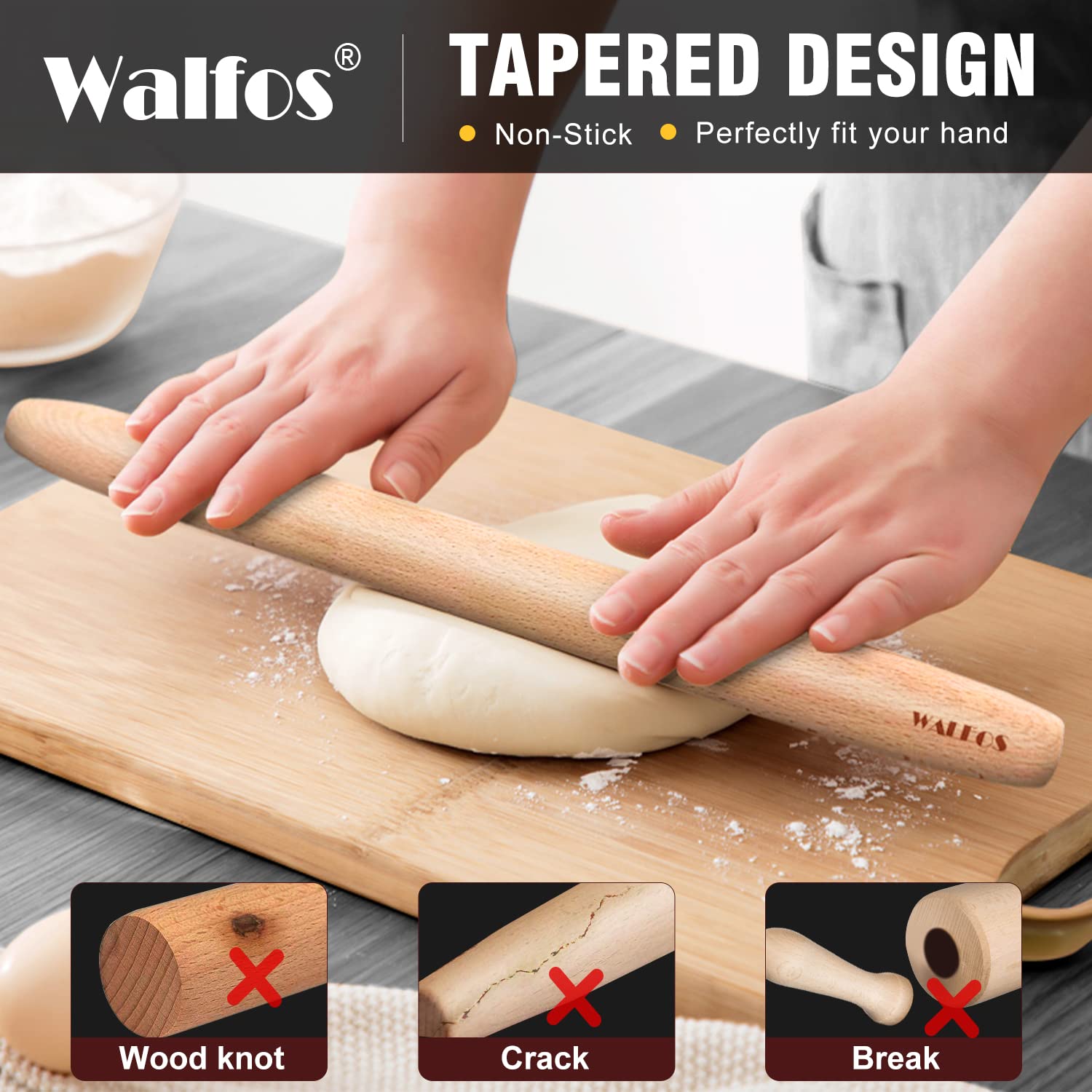 Tapete de silicona WALFOS para hornear, facilita desmoldar masas.