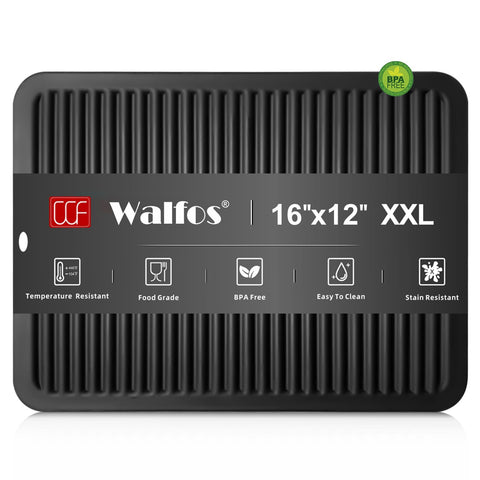 Trivet Walfos de silicona 16x12 protege encimeras de calor fuerte.