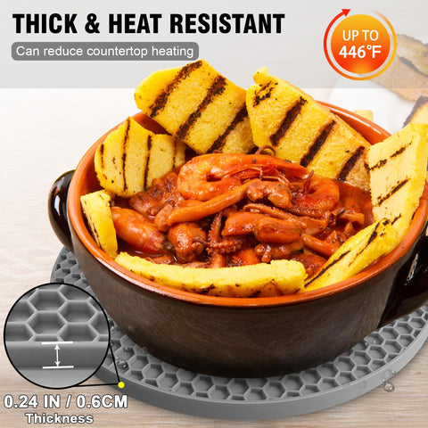Trivet de silicona de Walfos resiste calor y protege superficies.