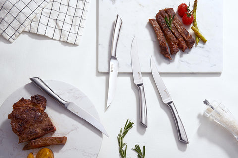 WALLOPTON cuchillos de bistec con corte fino para precisión en la cocina.