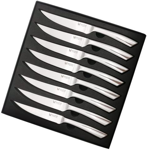WALLOPTON cuchillos 8 piezas con hoja pulida para cortes suaves en casa.