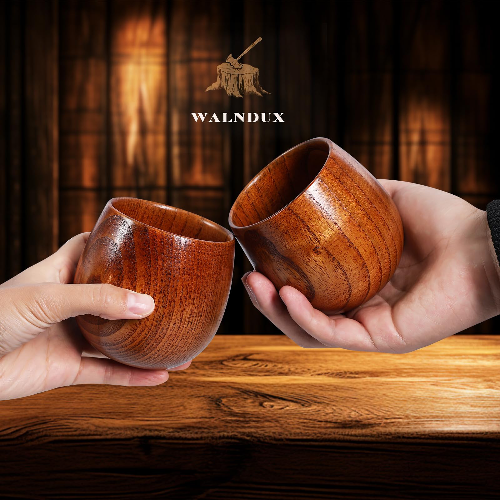 Vaso WALNDUX de madera, regalo perfecto para amantes del whisky.