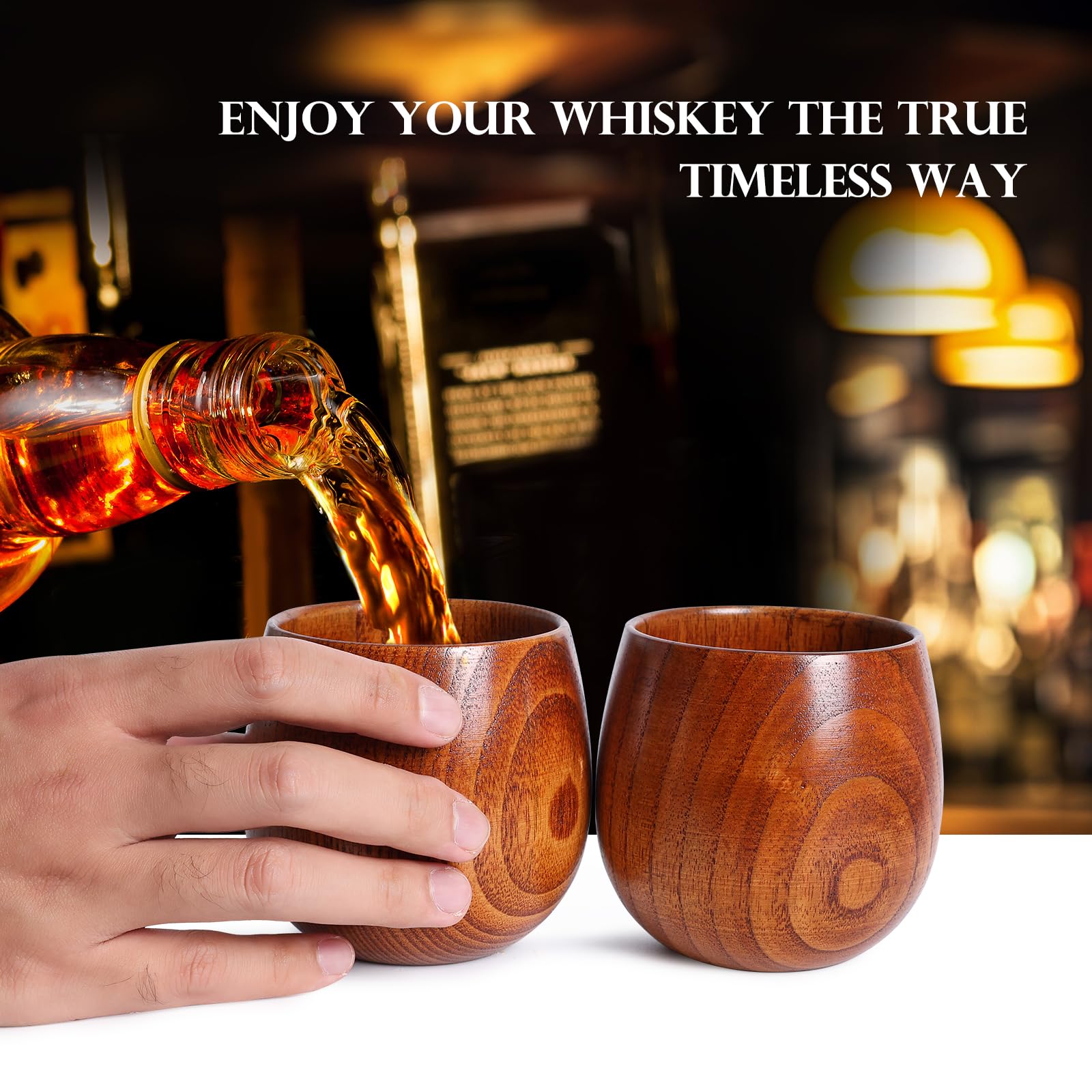 Vaso WALNDUX de whisky duradero en madera para uso diario.