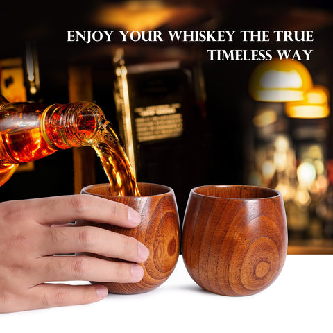Vaso WALNDUX de whisky duradero en madera para uso diario.