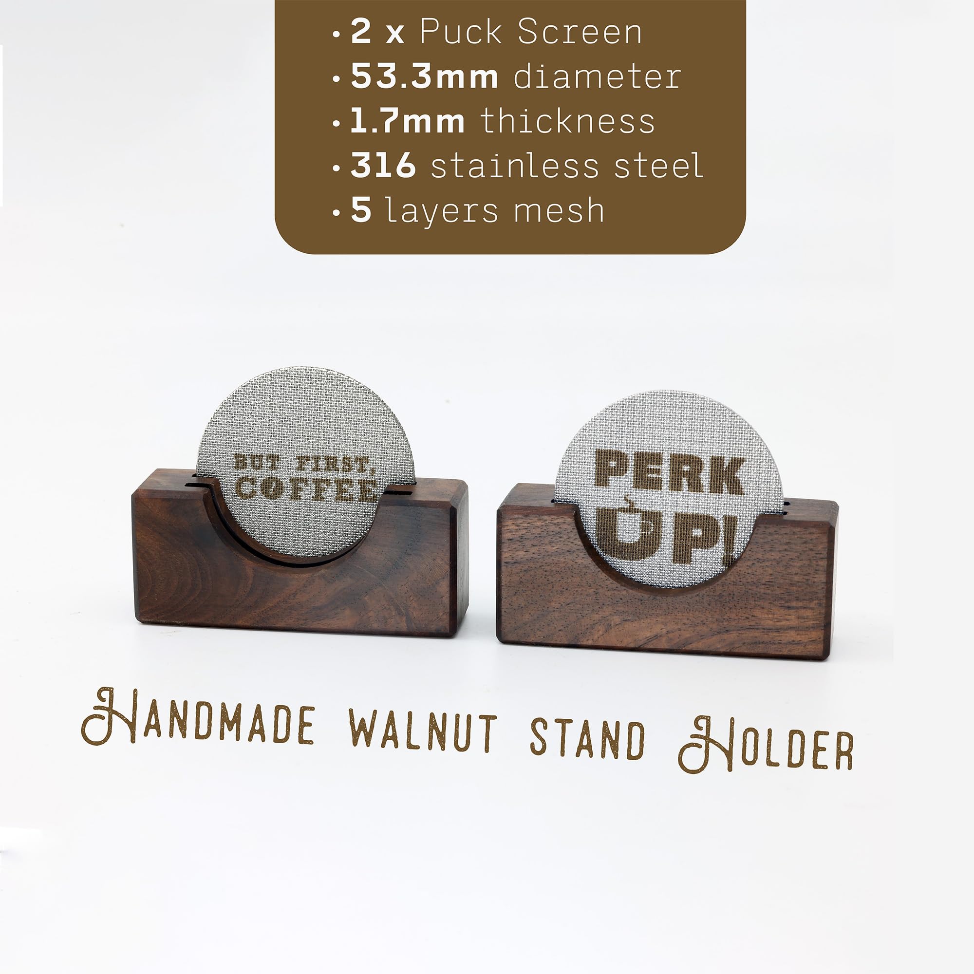 WALNUT COFFEE soporte de nogal hecho a mano para tu estación de café.