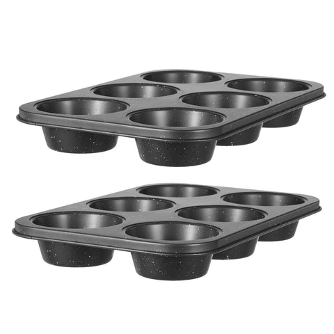 Walooza Bandeja jumbo para magdalenas, vista superior de 6 cavidades para muffins grandes