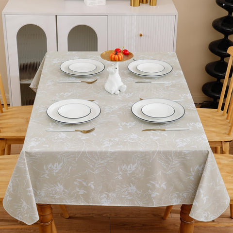 Mantel Walrus diseño de cuadros beige; añade elegancia funcional a la mesa.