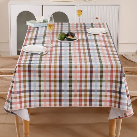 Mantel Walrus de vinilo, tamaño 60x102 pulgadas, cuadros para mesa grande.