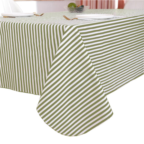 Mantel Walrus de vinilo con rayas resistente, ideal para uso diario y ocasiones especiales.