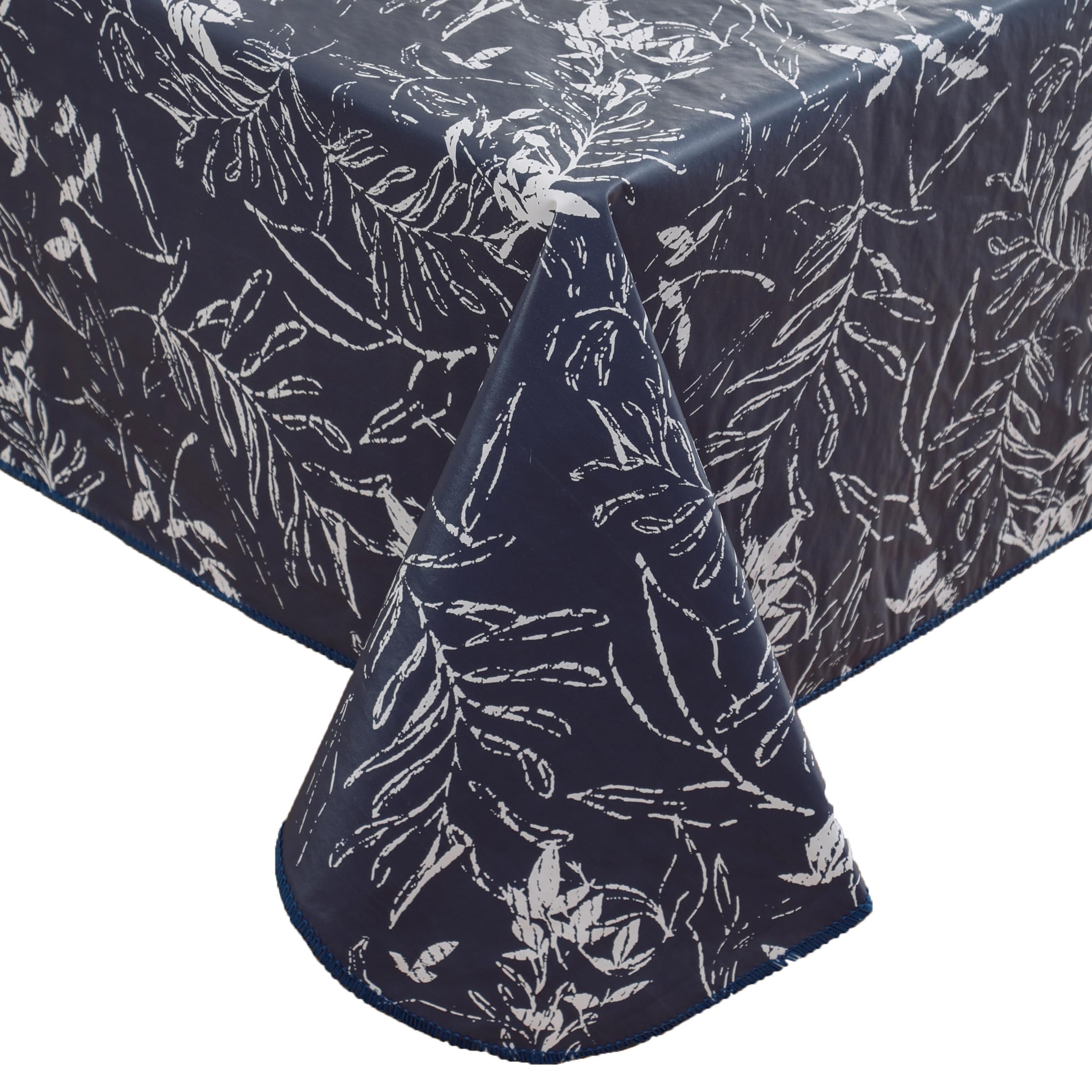 Mantel Walrus de vinilo resistente con forro de franela azul para mesas duraderas.