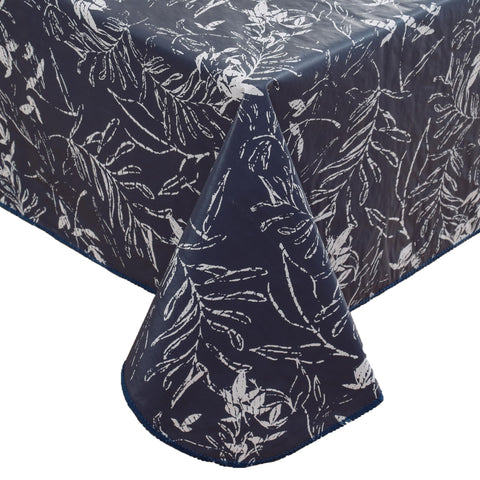 Mantel Walrus de vinilo resistente con forro de franela azul para mesas duraderas.