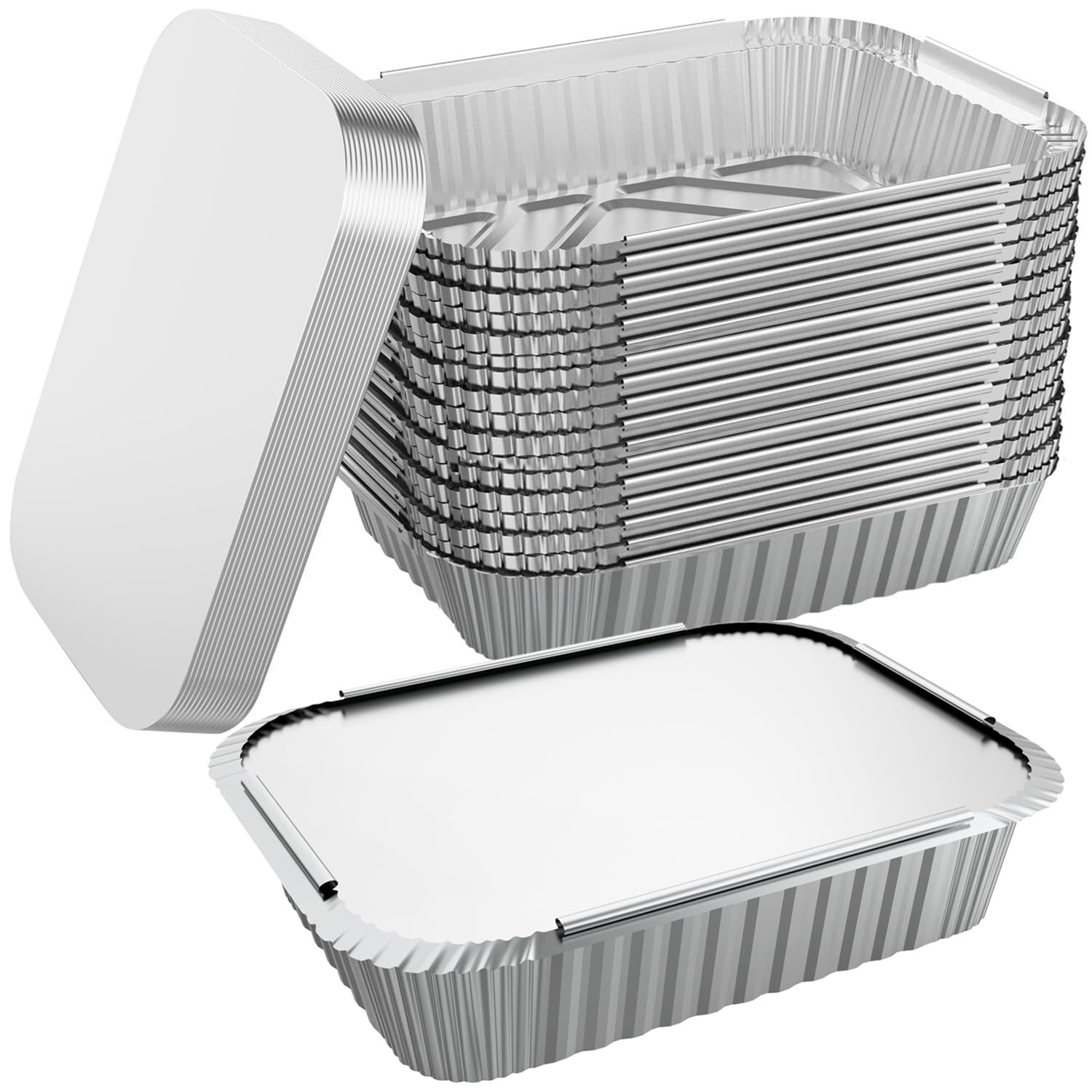 WANBAO bandejas de aluminio 8,3x6,2 con tapa para servicio caliente